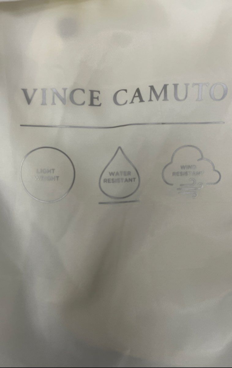 Vince Camuto Women's White Lightweight Hooded Water Resistant Rain Jacket Sz L