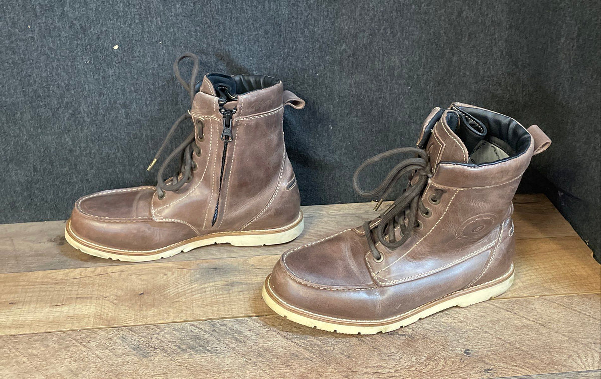 Forma DryTex Brown Leather Side Zip Motorcycle Boots Size 40