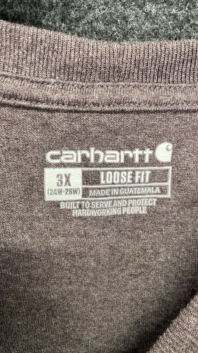 Carhartt Women's K87-W Workwear Pocket T-Shirt Heathered Purple Loose Fit Sz 3X