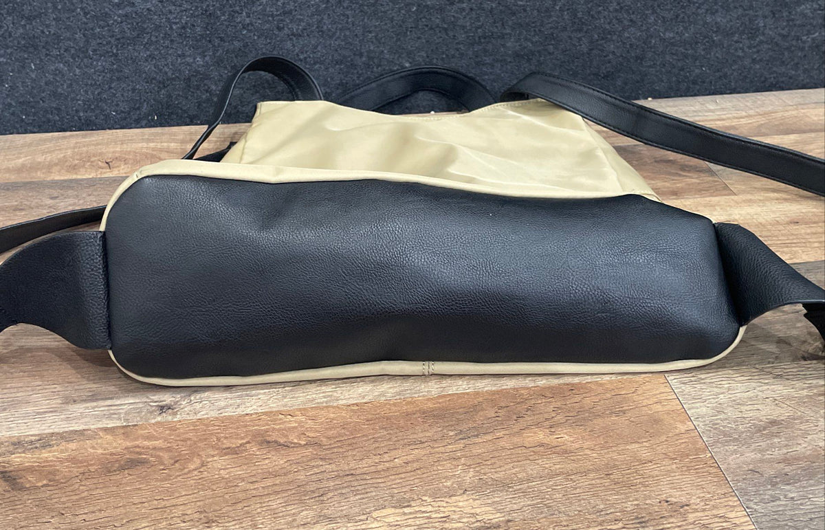 Steve Madden Tan Leather Backpack Gold Tone Hardware Contemporary Bag