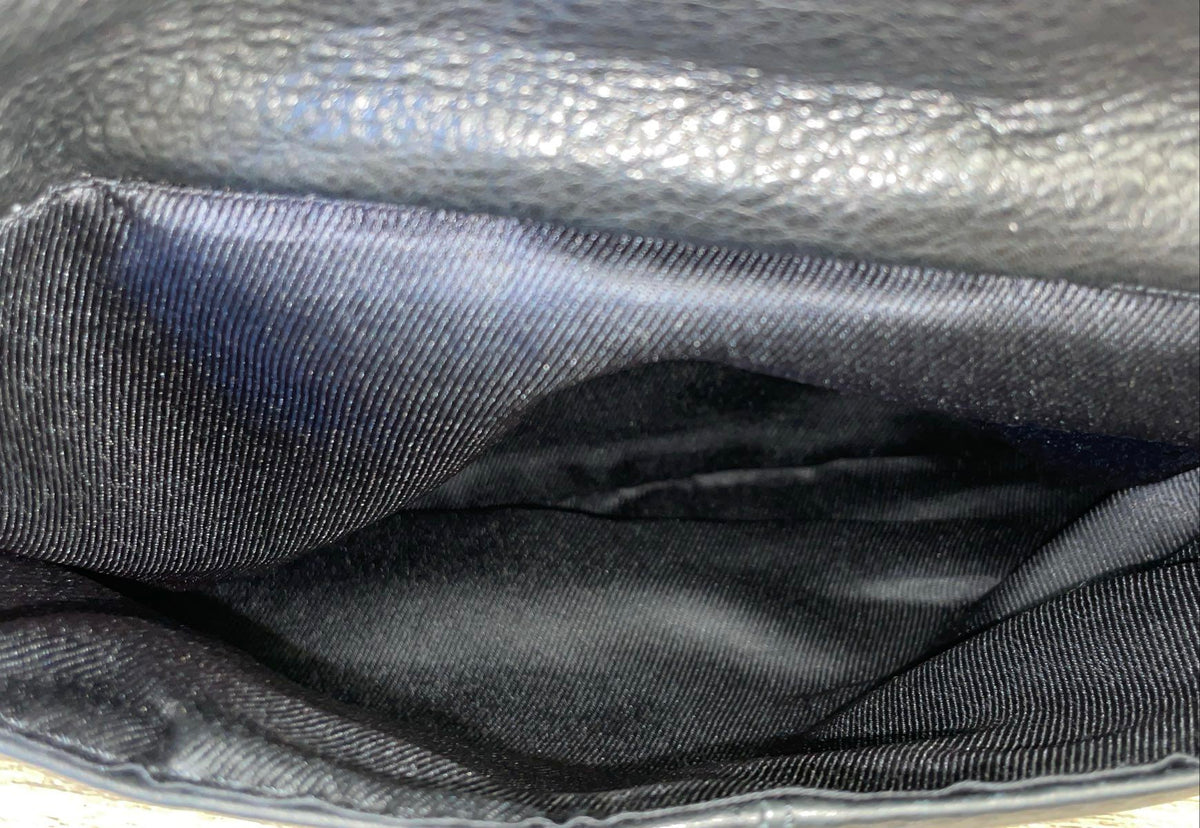 Great American Leather Works Black Leather Laced Front Crossbody Shoulder Bag