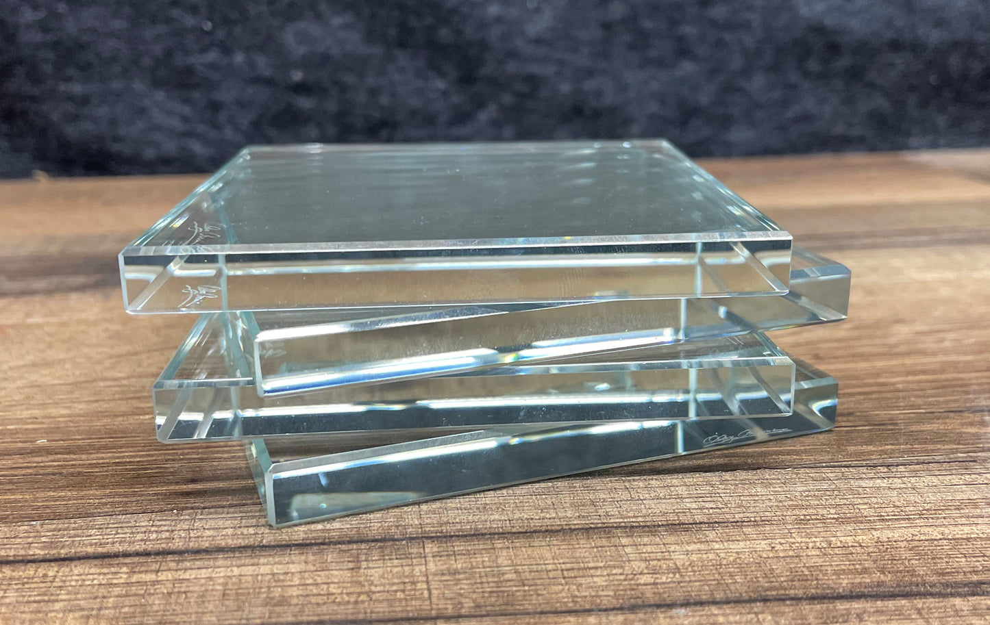 Set of 4 Oleg Cassini Crystal Square Coasters [IOB]