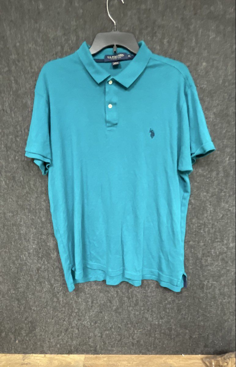 U.S. Polo Assn. Men's Teal Luxury Feel Slim Fit Short Sleeve Polo Shirt Sz XL