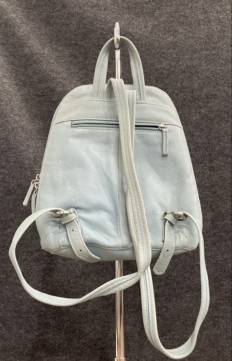 Easy Spirit Women's Vintage 90s Blue Leather Small Backpack Purse