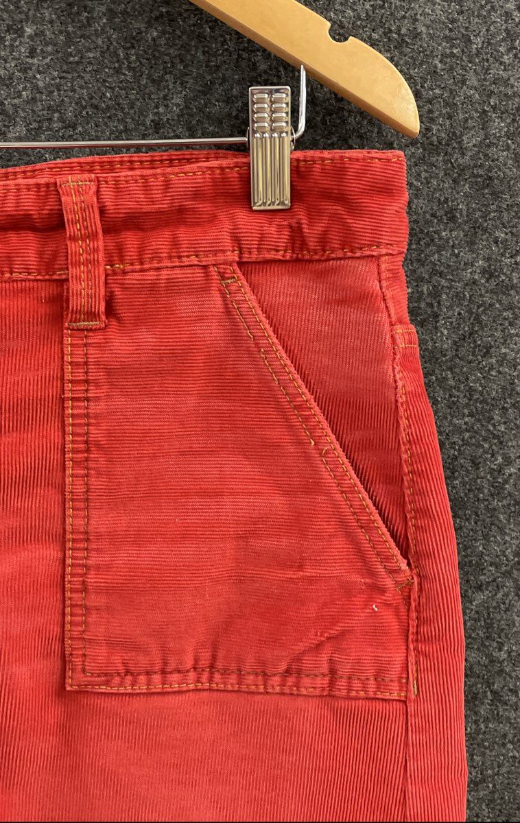 Gap Women's Red Corduroy Mini Skirt 1969 Limited Edition Cinch Back Pockets Sz 6
