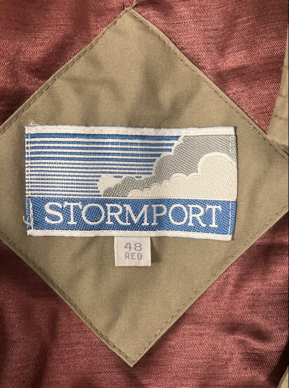 Stormport Men's Vintage 90s Tan Double Breasted Thinsulate Trench Coat 48 Reg