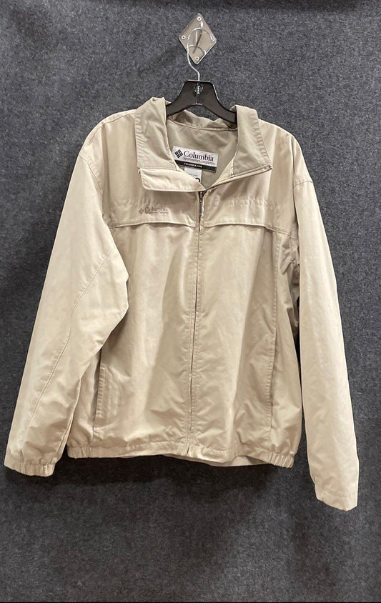 Columbia Men's Beige Full Zip Lined Windbreaker Jacket Size L