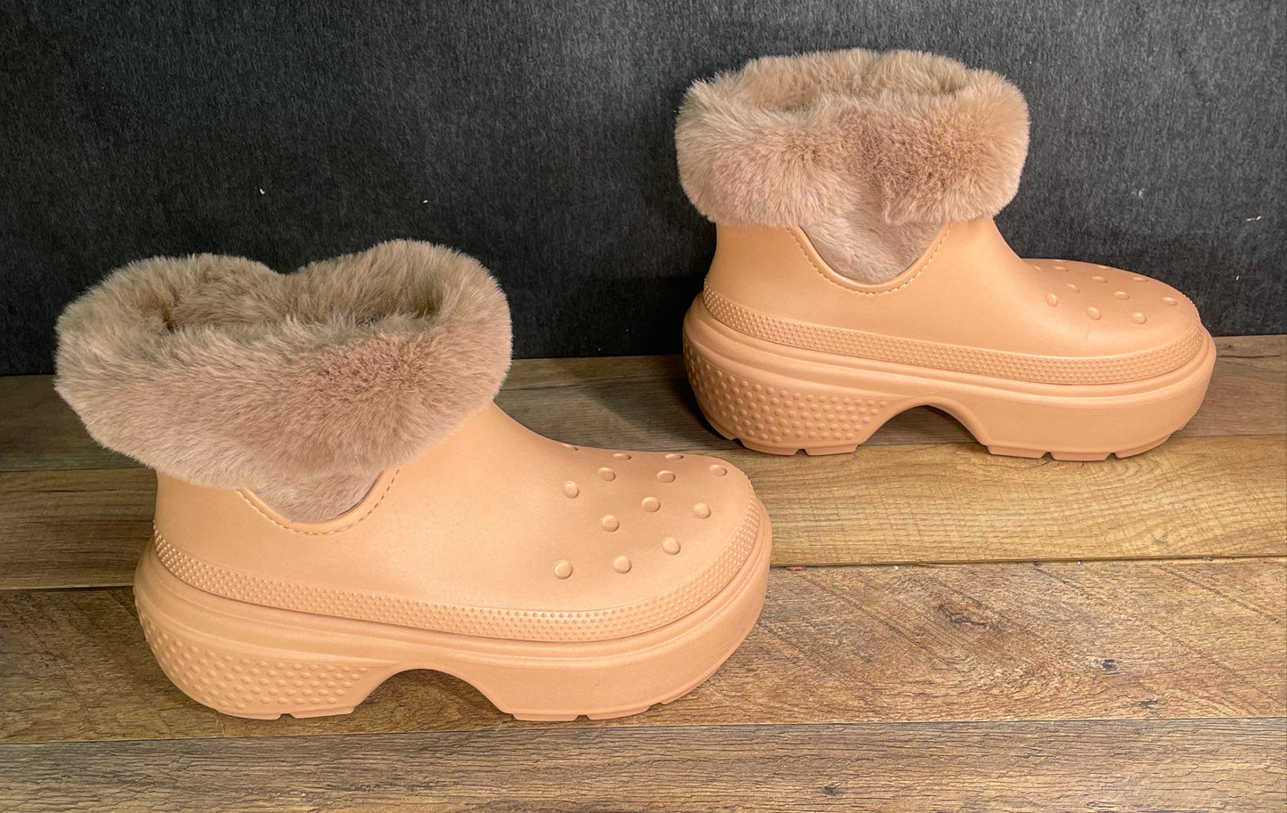 Crocs Stomp Lined Boot Quartz Beige Platform Women's 10 Men's 8