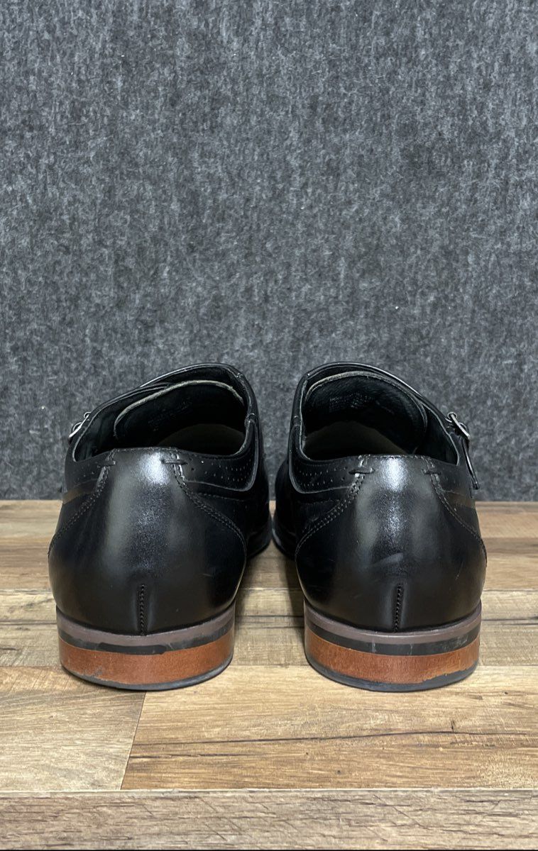 Stacy Adams Bayne Black Cap Toe Double Monk Strap Dress Shoes Size 12 M