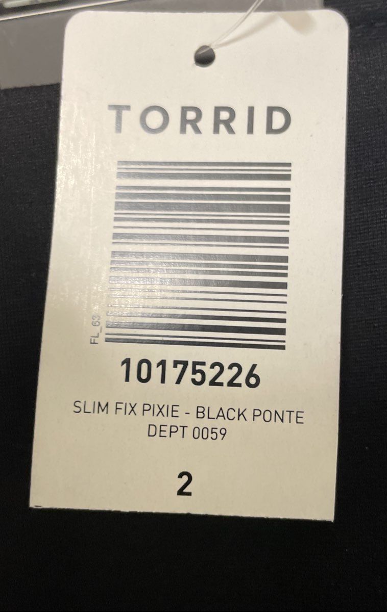 Torrid Women's Black Slim Fix Pixie Ponte Pull On Stretch Pants Sz 2R NWT