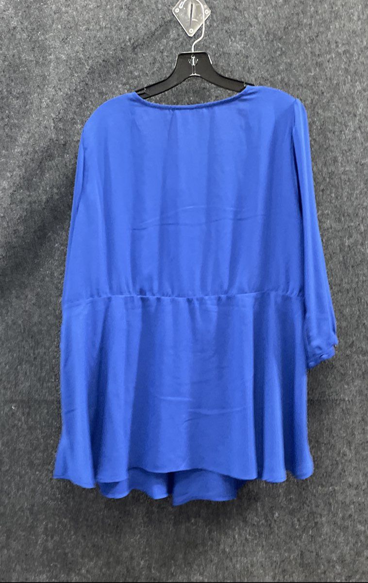 Torrid Women's Royal Blue Georgette Tie Front Peplum Blouse Size 3 3X NWT