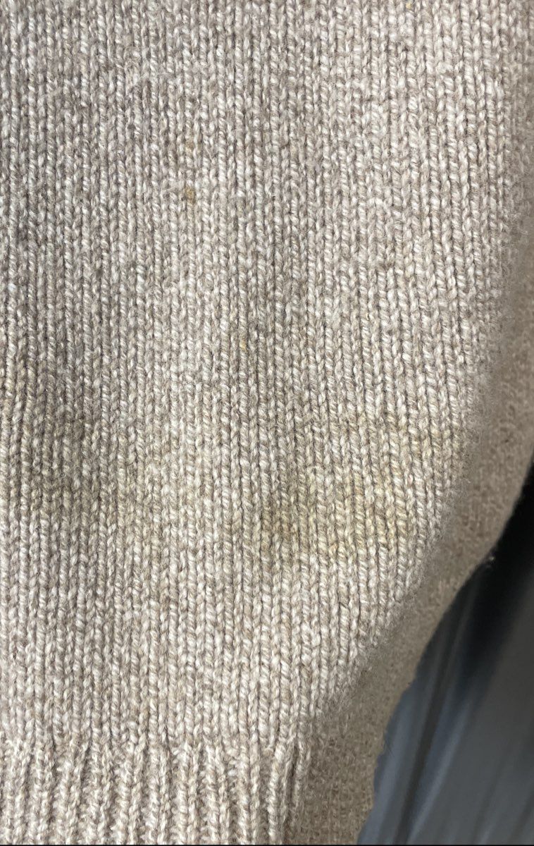 L.L. Bean Men's Beige 100% Lamb's Wool Henley Sweater Size L