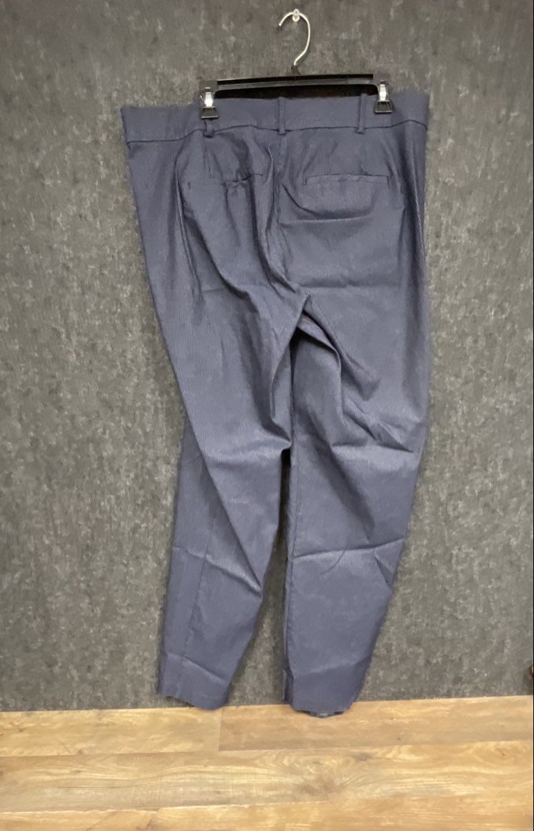 Lane Bryant Women's The Allie Straight Leg Trousers Blue Textured Size 18R