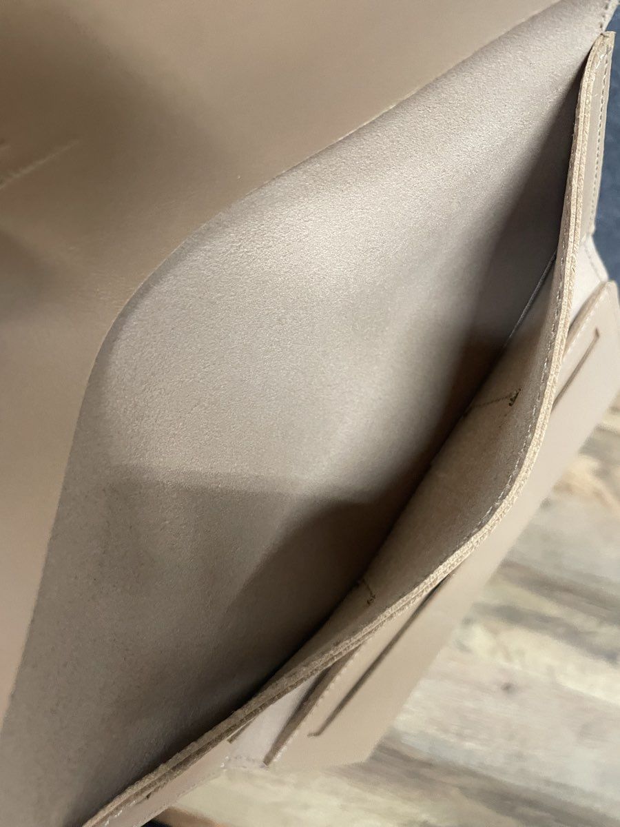 ABLE Tan Leather Debre Trifold Wallet Handmade in Ethiopia Monogram K