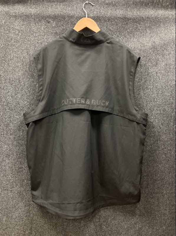 Cutter & Buck Men's Black CB WeatherTec Full Zip Sharp Logo Vest Sz XL NWT