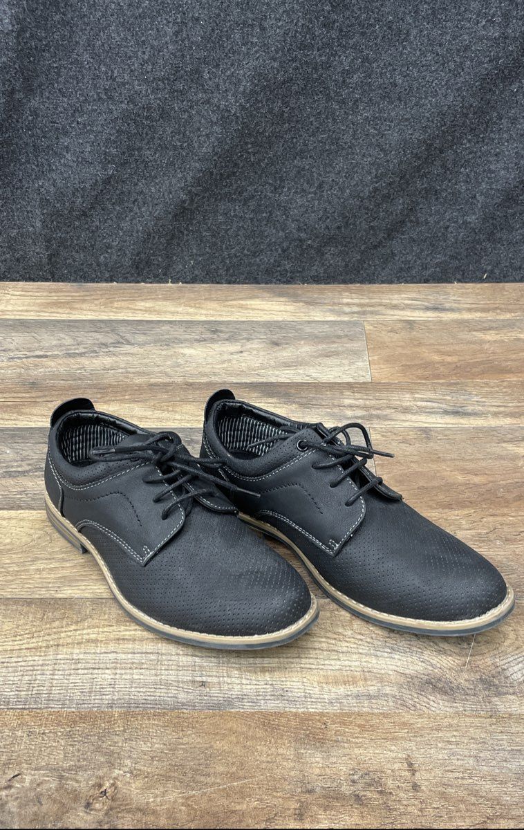 Ashford Hayes Barkley Black Perforated Casual Derby Shoes Men's Size 6 M
