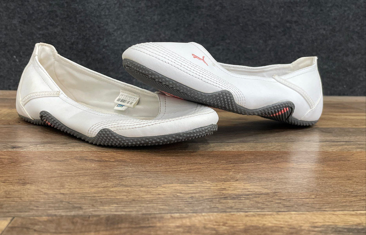 Puma Winning Diva Ballerina White Coral Ballet Flat Slip On Women's Size 5