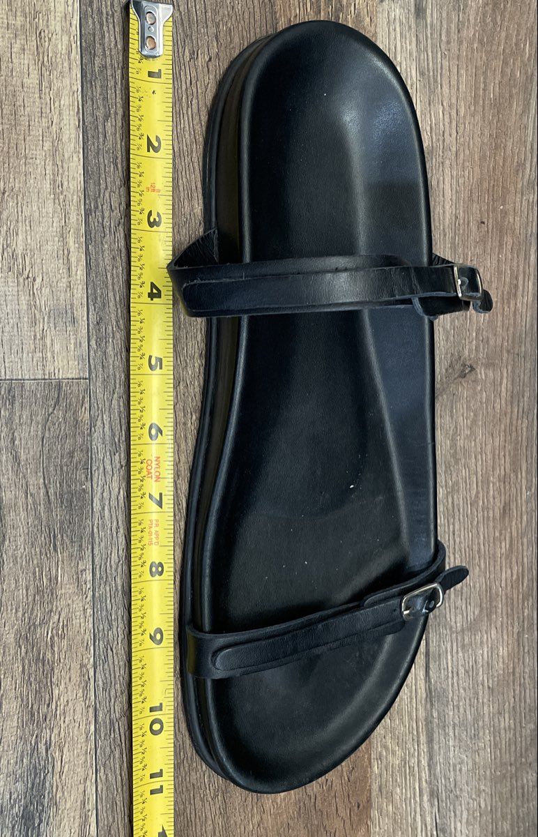 Black Two Strap Adjustable Buckle Slides Sandals Men's Size 11