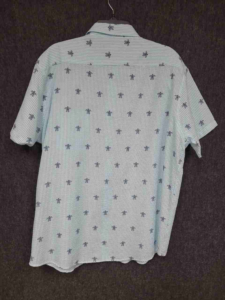 Lanikai Surf Men's Button Down Seersucker Turtle Print Shirt Sz XXL