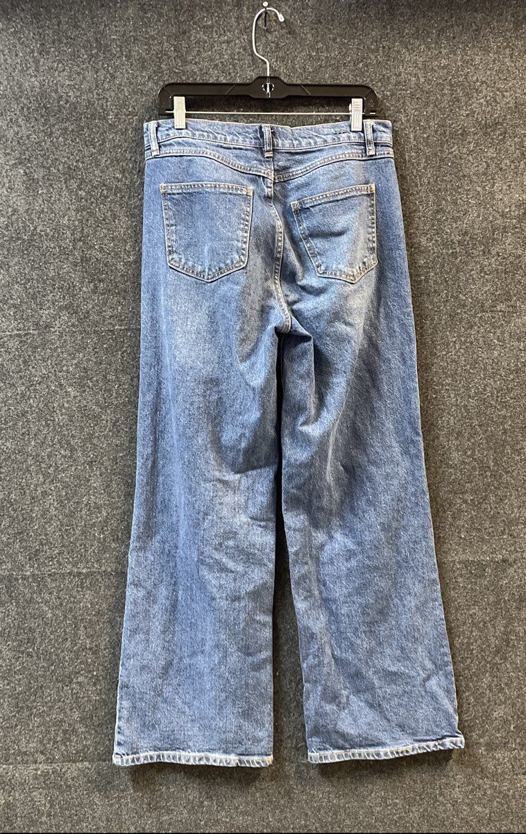 Habitual Women's Wide Leg Blue High Rise Cotton Blend Jeans Size 8/29