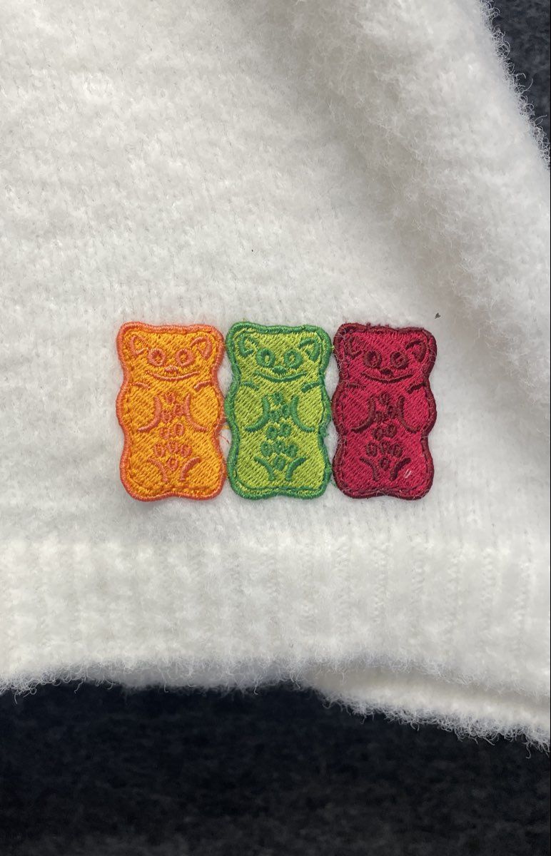 Haribo Gummy Bear Fuzzy Knit Shorts White XL Pink Green Stripe Waist Drawstring