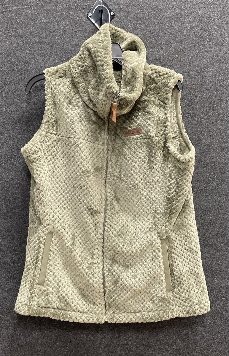 Columbia Women's Fire Side II Sherpa Vest Sage Green Full Zip Fleece Sz L