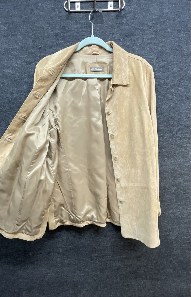 Valerie Separates Women's Tan Suede Leather Button Front Jacket Sz XL