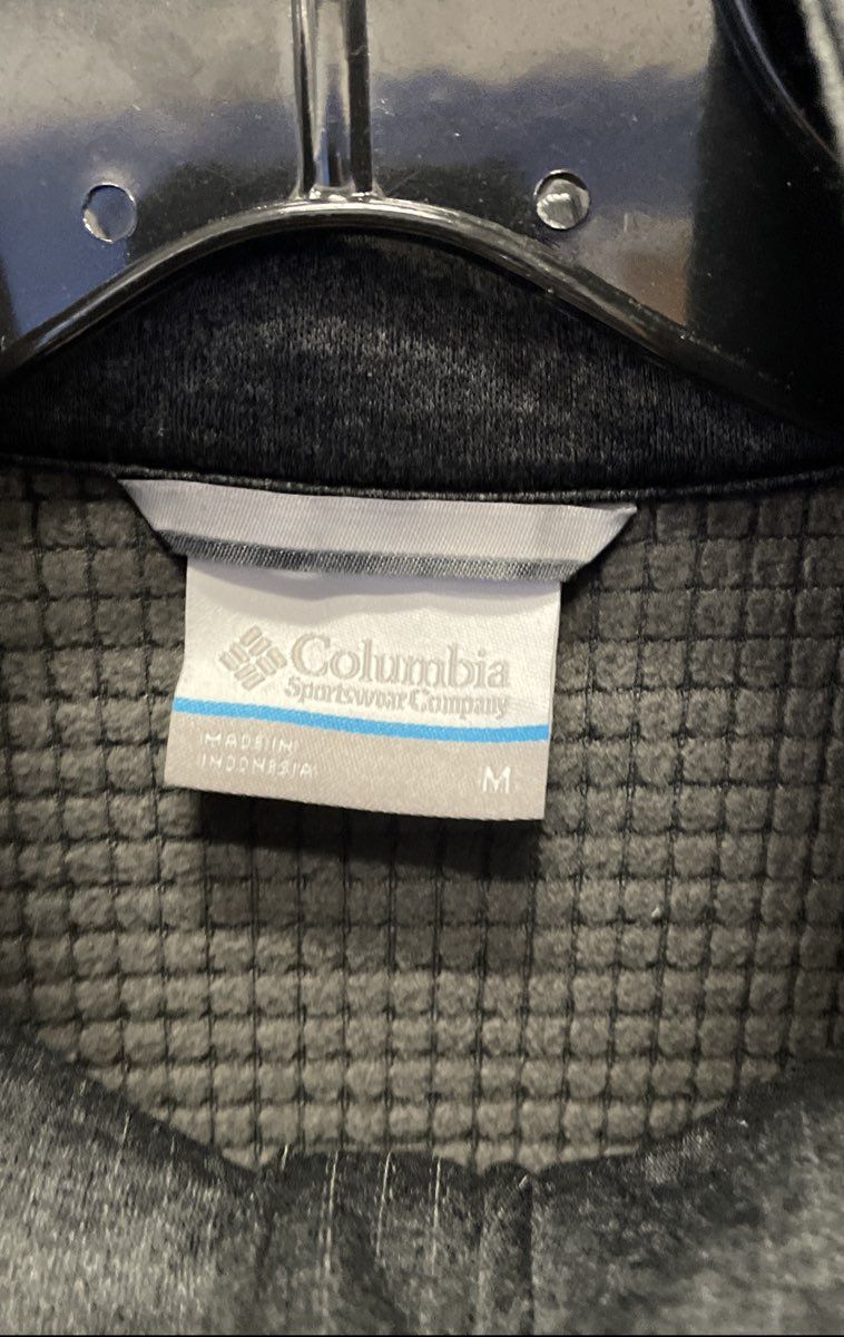 Columbia Men's Gray Park View Grid Fleece Quarter Zip Omni-Wick Jacket Sz M