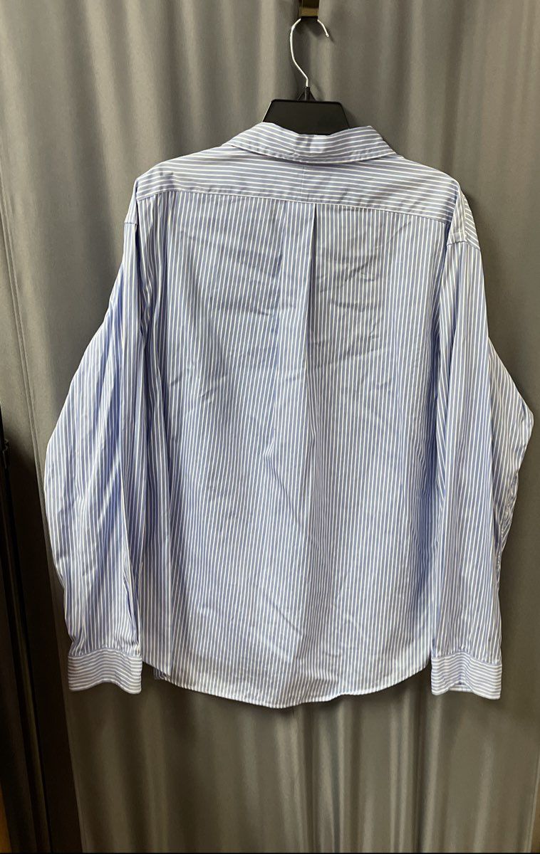 Ralph Lauren Men's Blue White Striped Custom Fit Long Sleeve Shirt Sz XXL