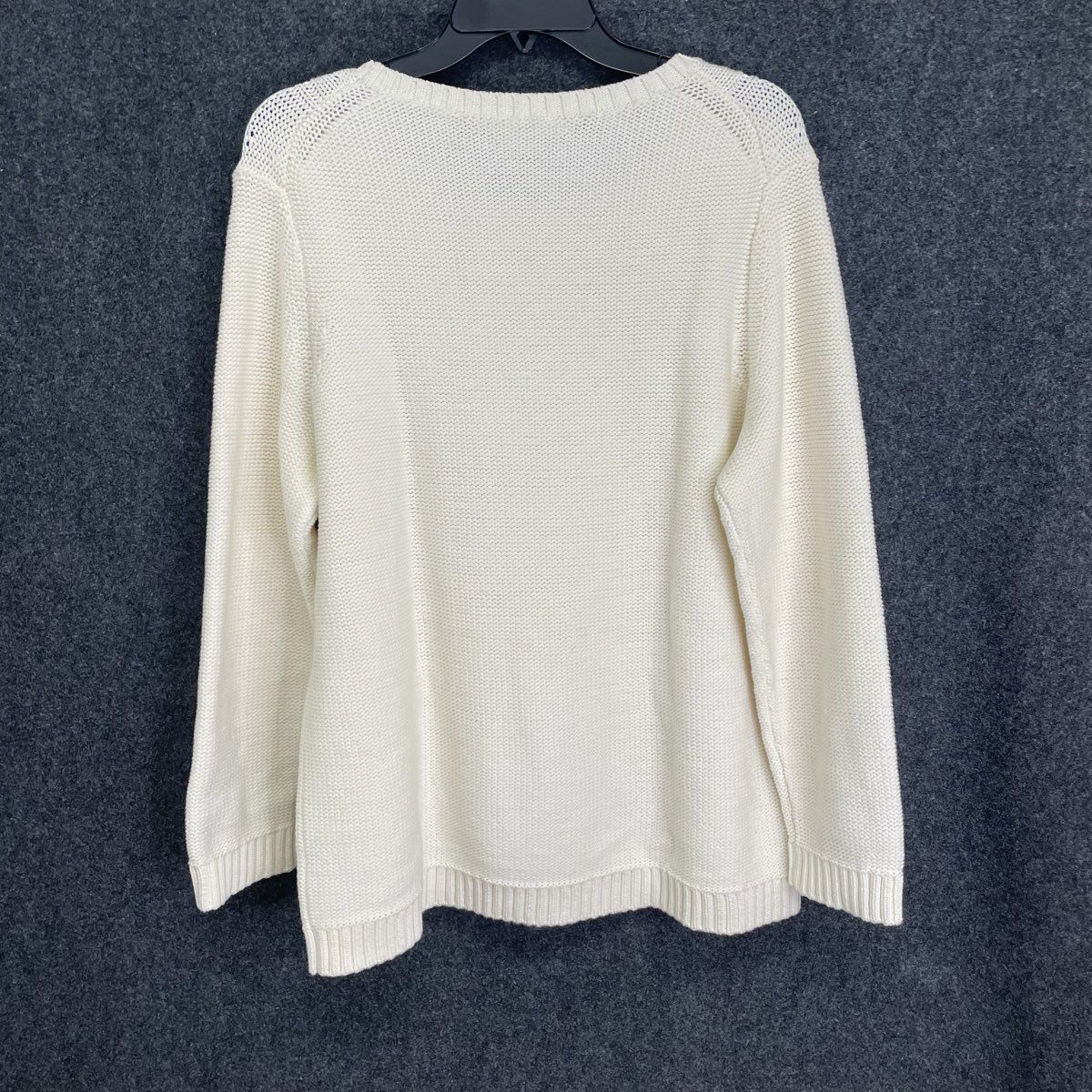 Talbots Women's Cream Cable Front Crewneck Sweater Cotton Blend Sz 2XP