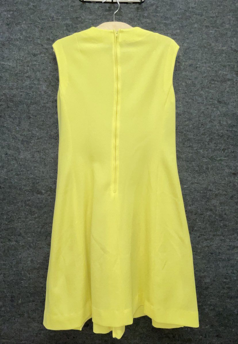 Vintage 70s Women's Yellow 2-Piece Suit Dress and Jacket Set Sz L