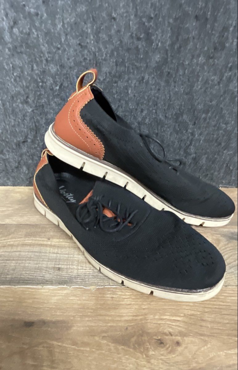 Vostey Men's Black Knit Wingtip Casual Dress Sneakers BMY9105 Size 11