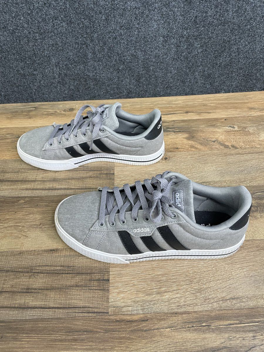 Adidas Daily 3.0 Grey Black Canvas Casual Sneakers Men's Size 8