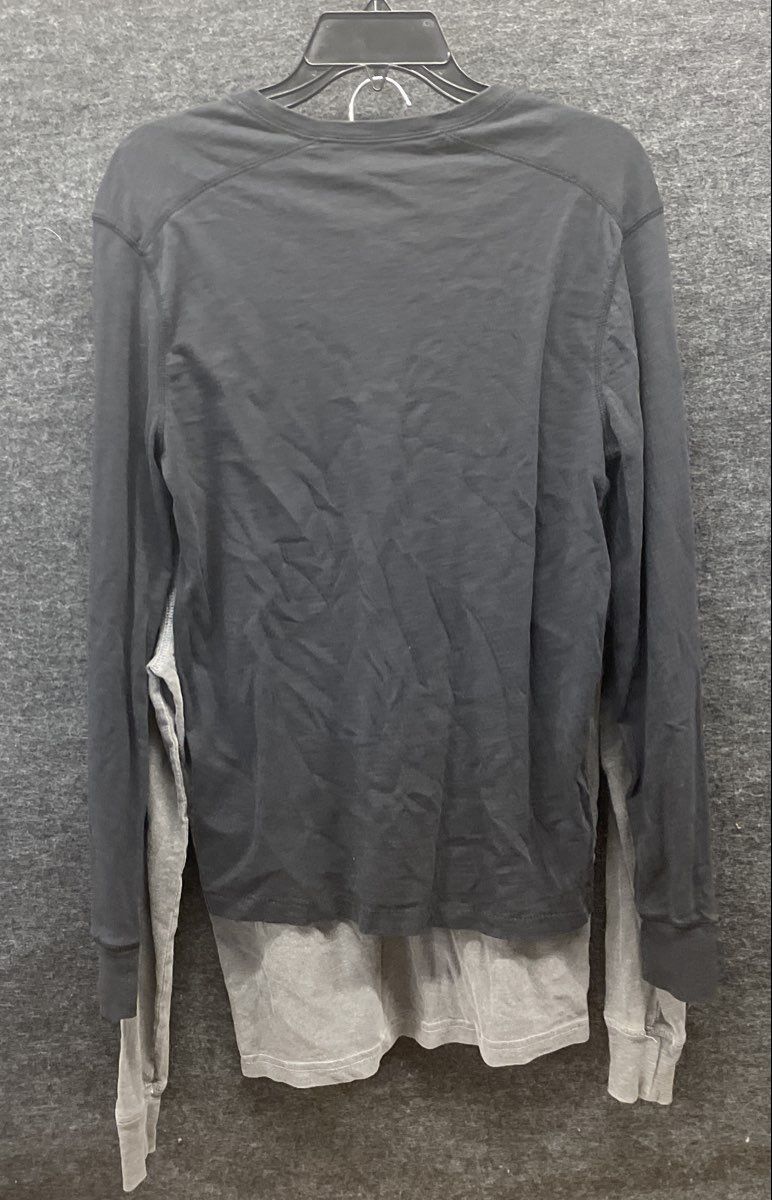 J.Crew Men's Lot of 2 Garment-Dyed Long Sleeve Henley Shirts Gray Black Sz S