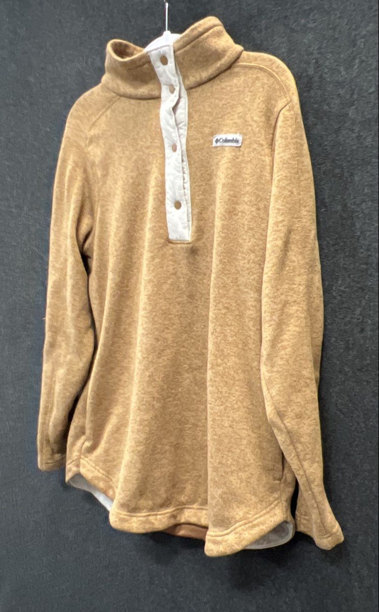 Columbia Women's Sweater Weather Half Snap Pullover Ochre Tan Fleece Sz L