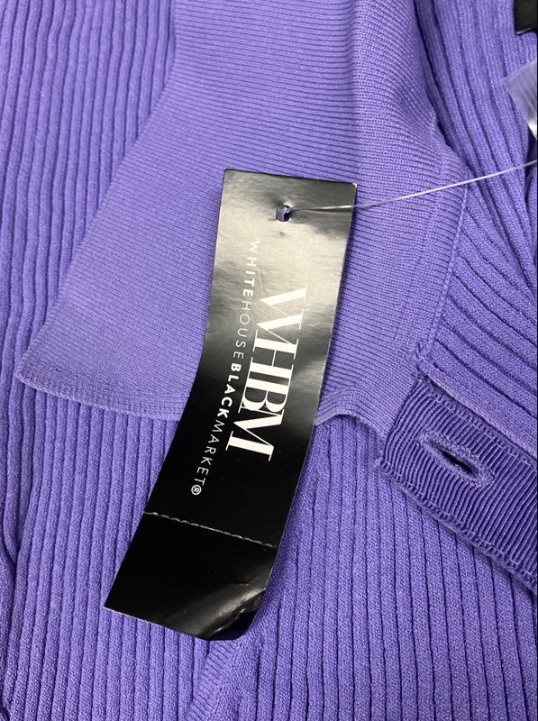 White House Black Market Women's Collared Sweater Dress Violet Light NWT Sz M