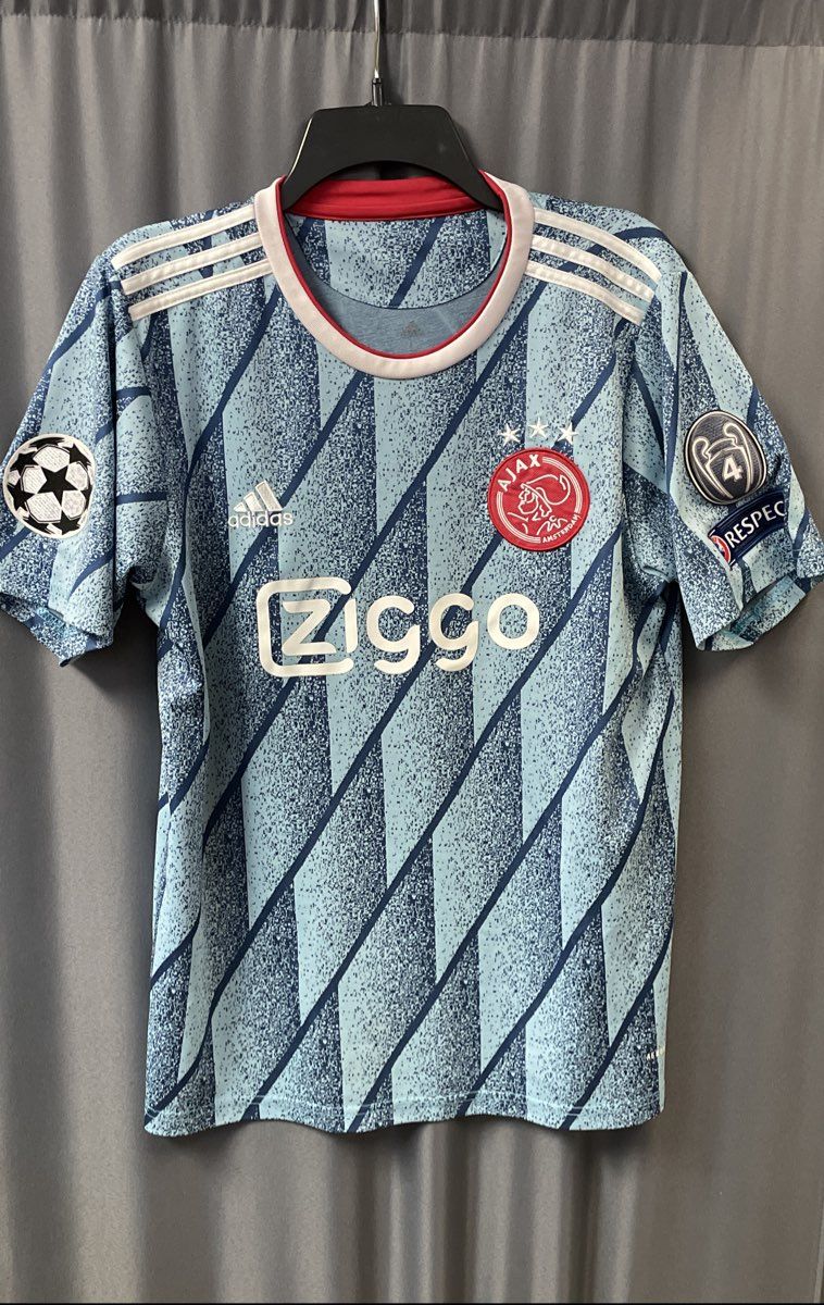 Adidas Men's AFC Ajax 2020/2021 Away Jersey Blue #3 Medium