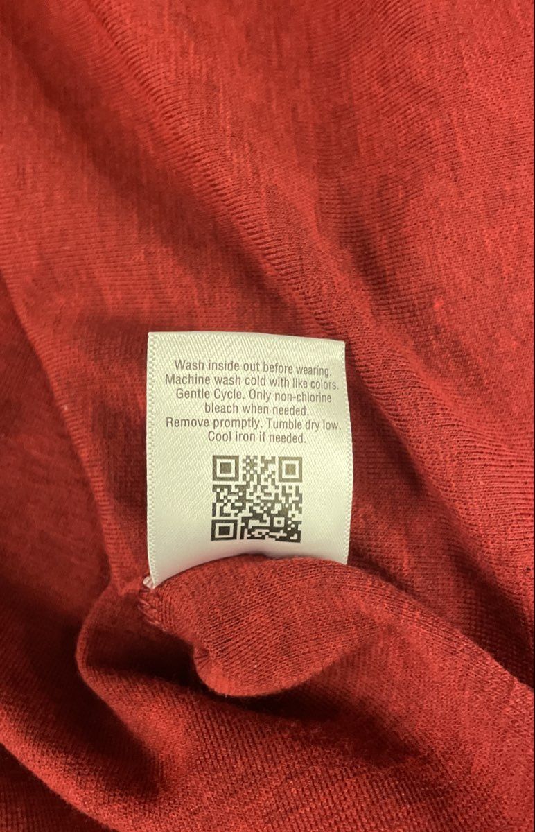 Simply Vera Vera Wang Women's Red Jacquard Textured Knit Long Sleeve Top Sz L