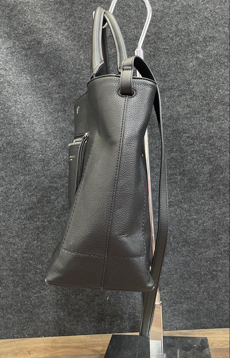 Fiorelli Black Pebbled Leather Satchel Tote Bag Crossbody Silver Hardware