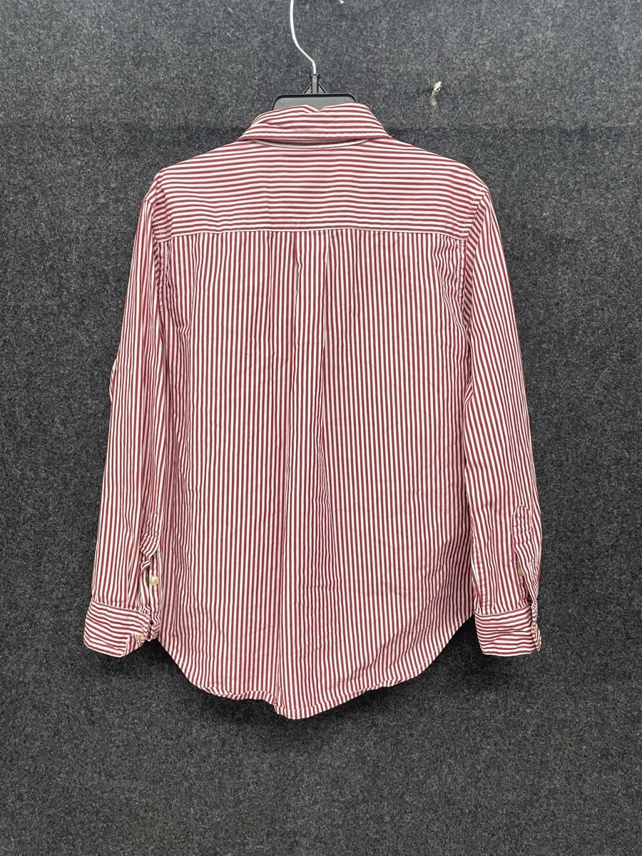 Polo Ralph Lauren Junior Boys Red White Striped Button Up Shirt Sz 7