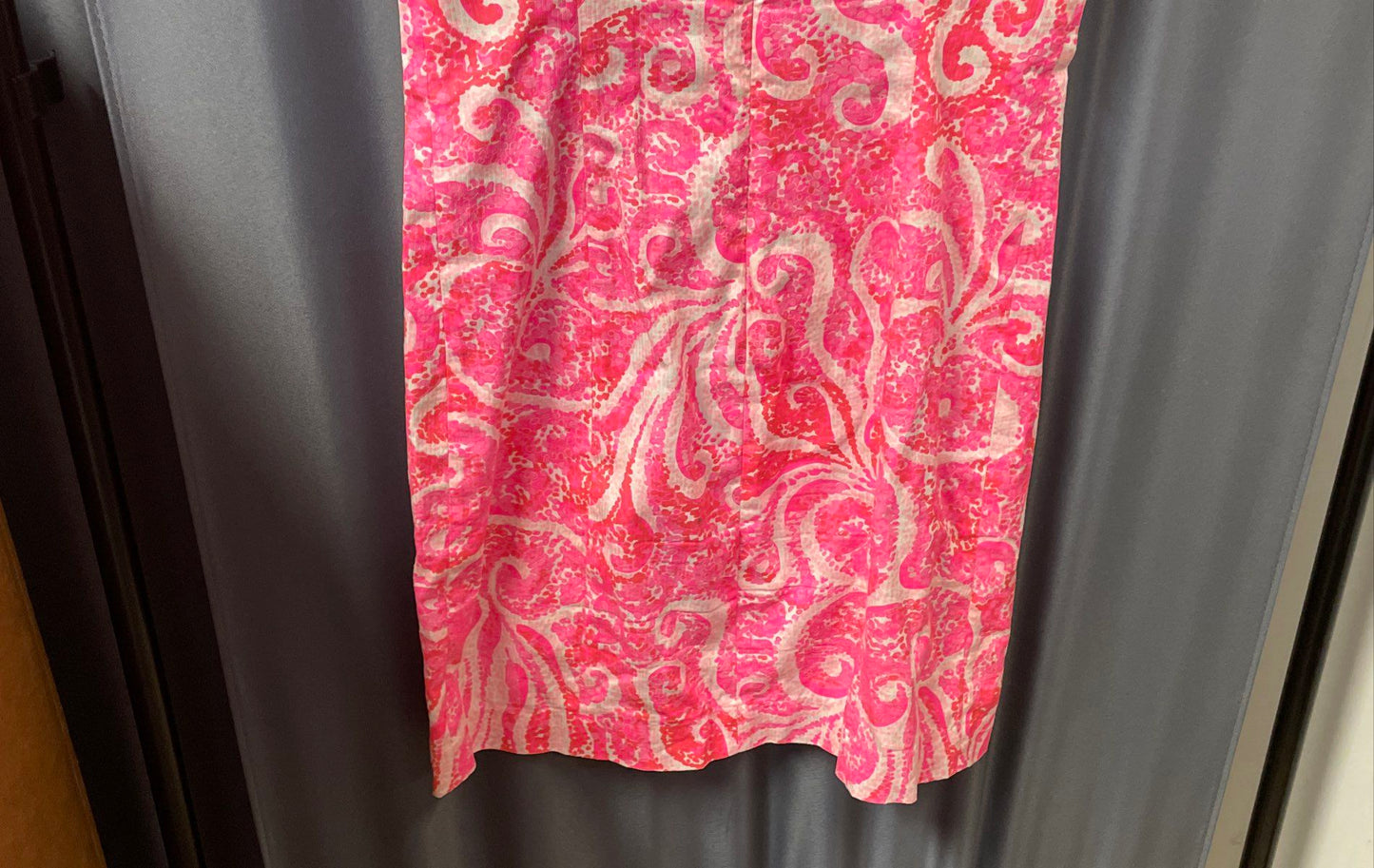 Lilly Pulitzer Women's Pink Paisley Pin V-Front Dress Soutache Trim Sz 4