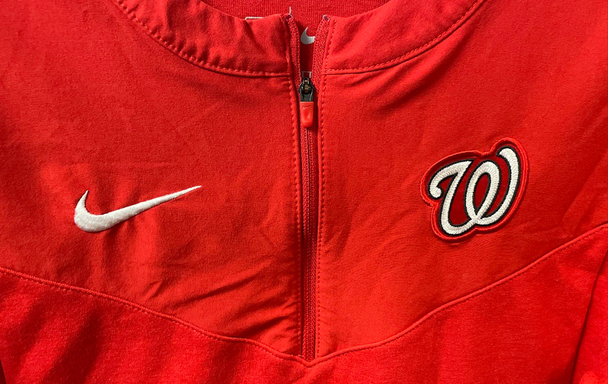 Nike Men's Washington Nationals Red Dri-Fit 1/4 Zip Pullover Sz M