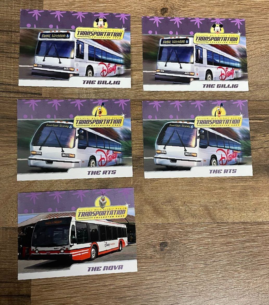 Walt Disney World Transportation Collector Cards Lot of 10 Monorail & Bus
