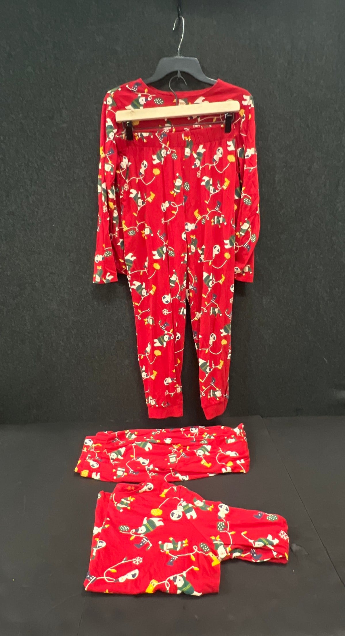 Esmara Women's Red Christmas Holiday Pajama Set Snowman Santa 2-Piece Sz M 8/10