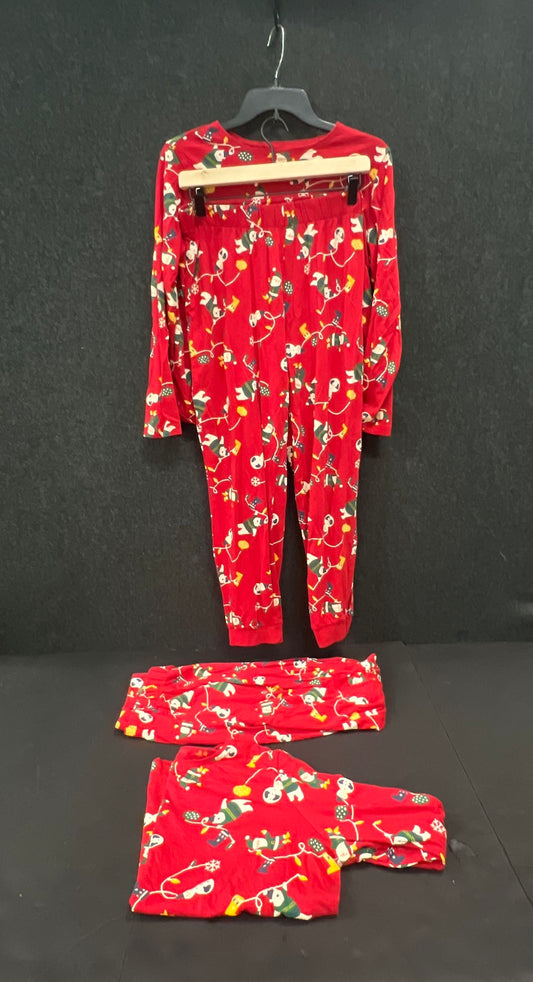 Esmara Women's Red Christmas Holiday Pajama Set Snowman Santa 2-Piece Sz M 8/10