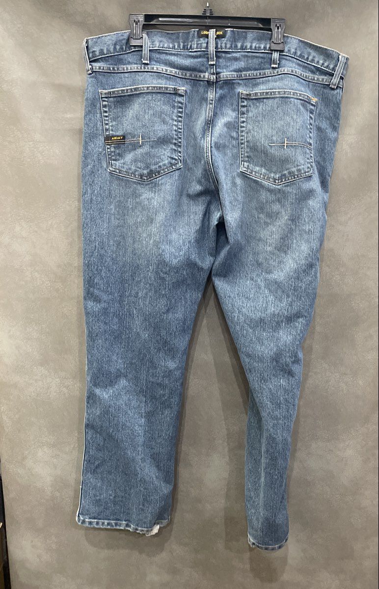 Ariat Men's Rebar M4 Low Rise Boot Cut Blue Denim Workwear Jeans