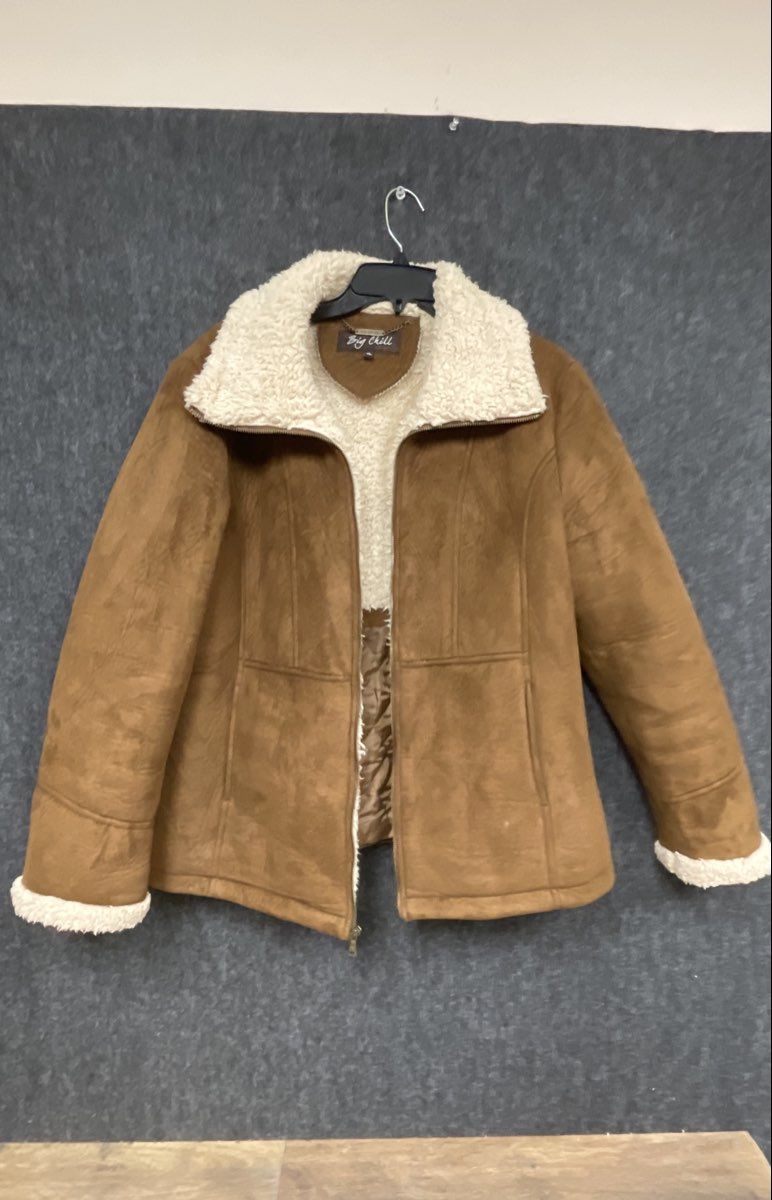 Big Chill Women's Brown Faux Suede Shearling Lined Sherpa Jacket Sz XL