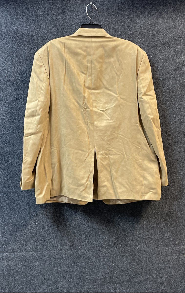 Chaps Men's Tan Faux Suede Two Button Sport Coat Blazer Sz 48R