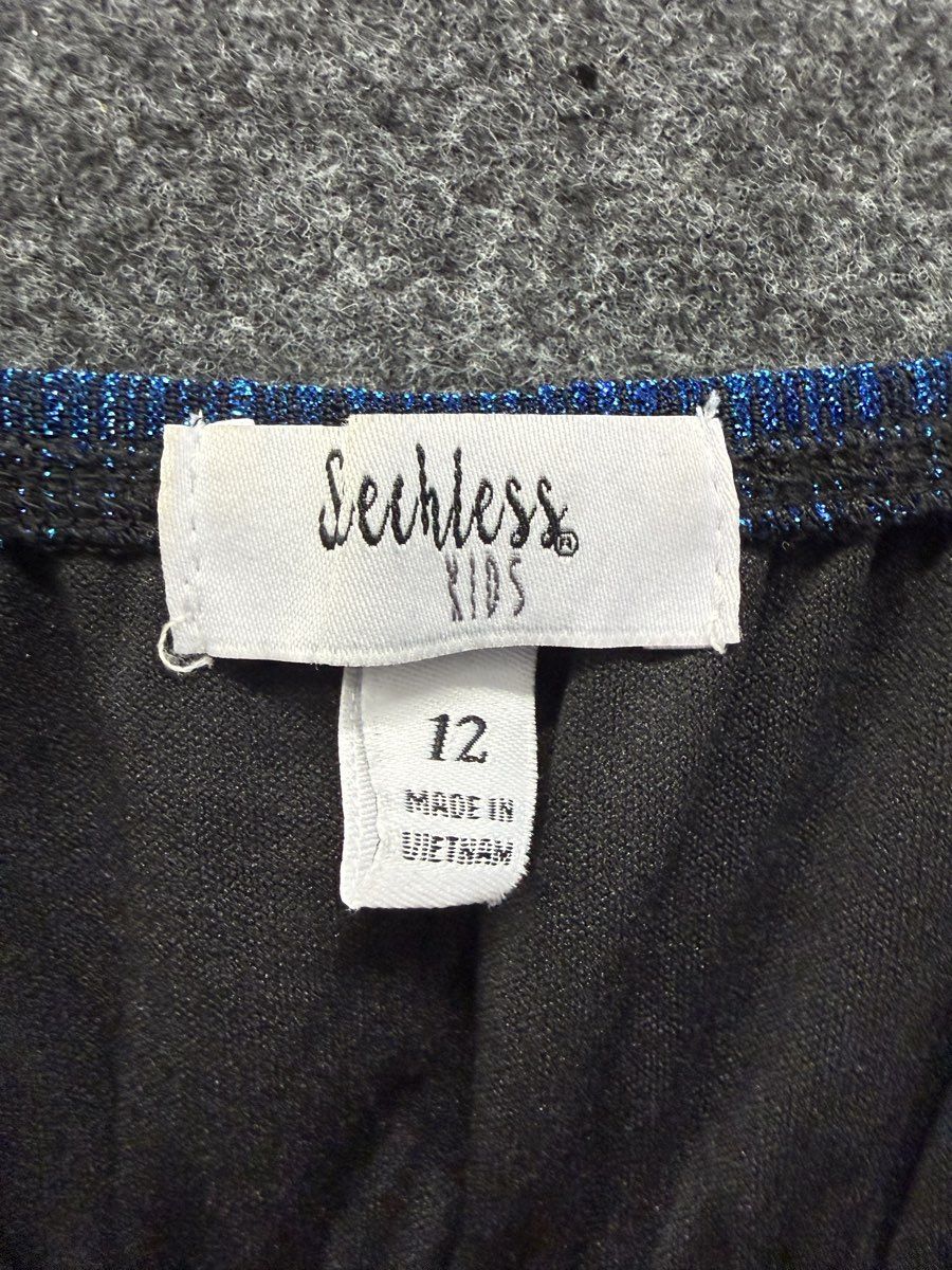 Speechless Women's Blue Metallic Maxi Dress Spaghetti Strap Pleated Sz 12