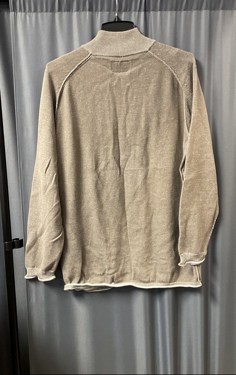 The Normal Brand Men's Brown Quarter Zip Pullover Cotton Sweater XL